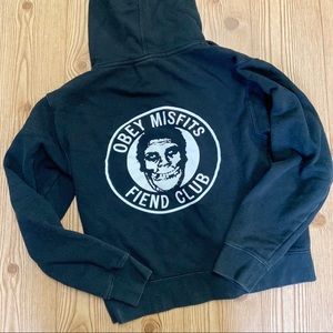 Obey X Misfits Fiend Club Black Zippered Hoodie